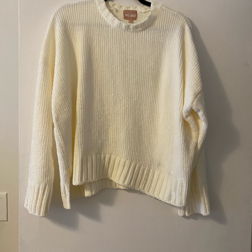 NWT Show me your Mumu Jesse Chenille Cream Sweater $90